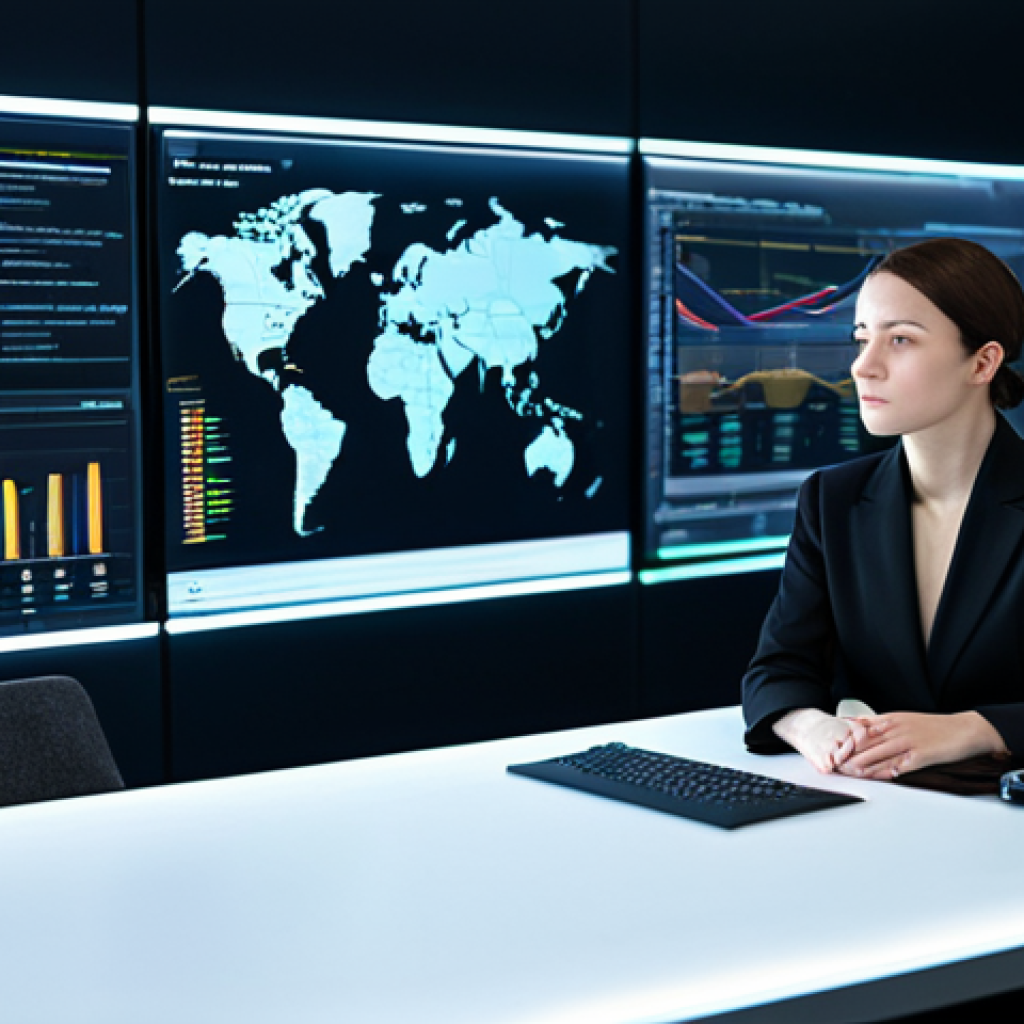 A professional female business executive, fully clothed in a modest, dark business suit, sits attentively at a sleek, minimalist desk in a futuristic, modern office. She is looking intently at a large, transparent holographic display that projects complex B2B customer profiling data, dynamic market analysis graphs, and detailed competitor insights, all representing AI-driven intelligence. The office environment is clean, brightly lit with natural light, and features subtle, futuristic digital interfaces in the background. The scene emphasizes strategic decision-making and innovation through data. safe for work, appropriate content, perfect anatomy, correct proportions, natural pose, well-formed hands, proper finger count, professional dress, high quality, studio lighting.