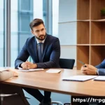 BB 세일즈 프로세스 개선을 위한 고객 인터뷰 기법 - **Prompt 1: The Empathetic Business Connection**
    "A vibrant, modern office meeting room bathed i...